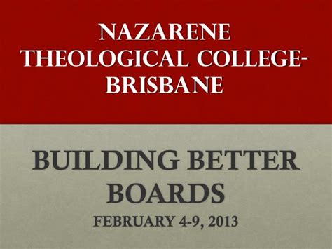 PPT - NAZARENE THEOLOGICAL COLLEGE-BRISBANE PowerPoint Presentation ...