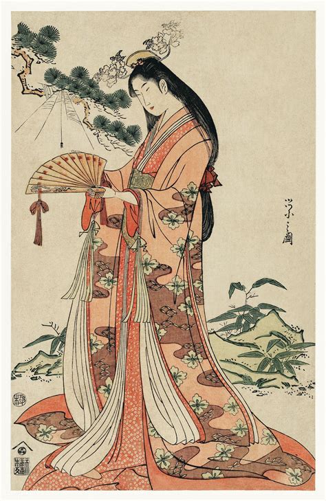 Sotoori Hime by Eishi Hosoda (1756-1829), a traditional Japanese Ukyio