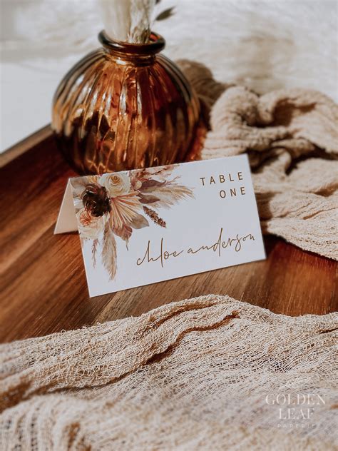 terracotta place card template printable boho wedding digital