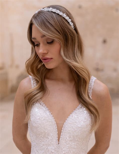 Myla a crystal and pearl headband -wed2b