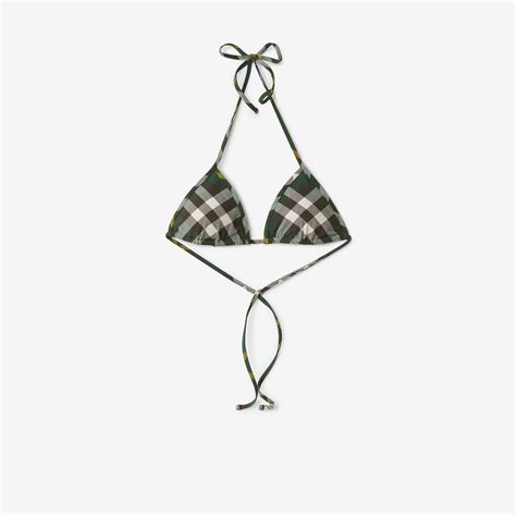 Check Bikini Top in Ivy - Women | Burberry® Official