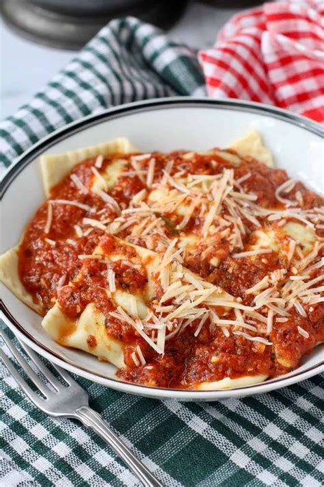 Homemade Spinach and Cheese Ravioli with Roasted Tomato Sauce | Karen's