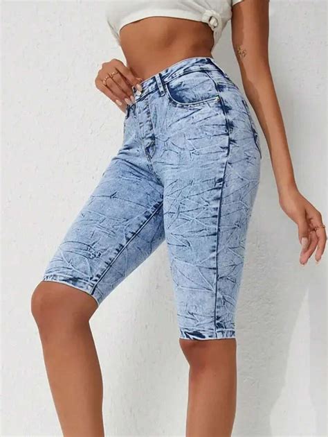 Women's Slim Fit Denim Shorts | SHEIN EUR