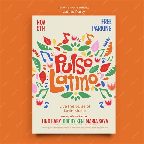 Free PSD | Latino party poster template