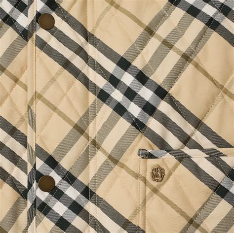 cropped check quilted barn jacket  grain women cotton burberry