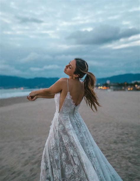 Casual A-line Bohemian Wedding Dress with Side Cut Outs