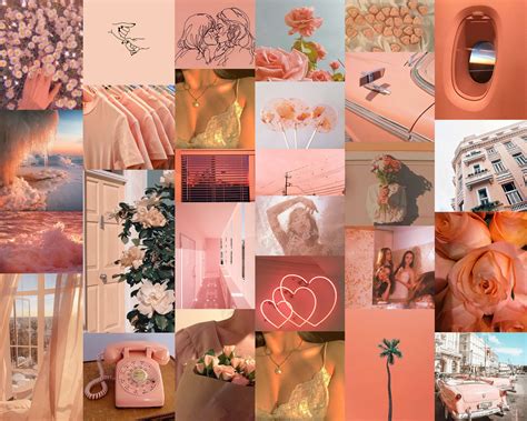 Peach Aesthetic Collage Wallpapers - Wallpaper Cave