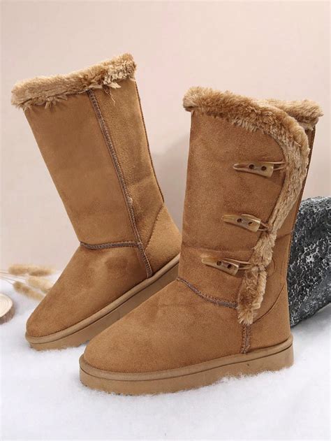 Women's Warm Plush Snow Boots, Winter Snow Shoes | SHEIN EUQS
