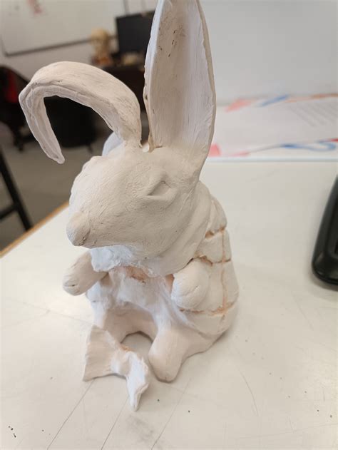 clay rabbit sculpture