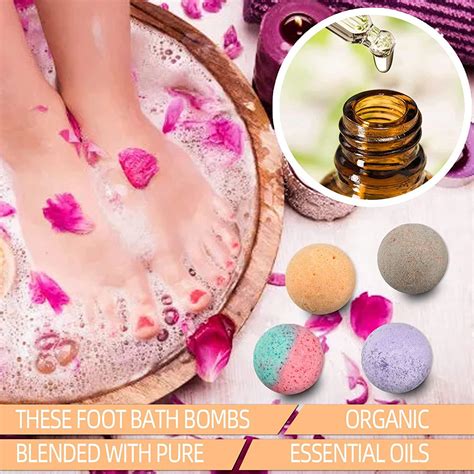 Organic Foot Bath Bombs 12 Pack - Rich Essential Oils for Dry, Cracked