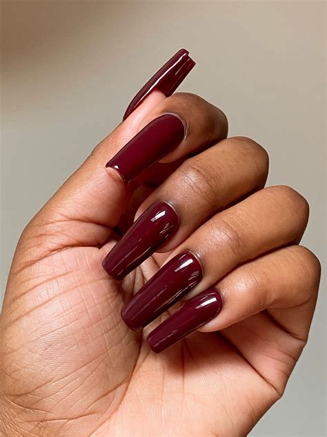 Cabernet Dark Burgundy Press-on Nails Press-on Nails - Etsy