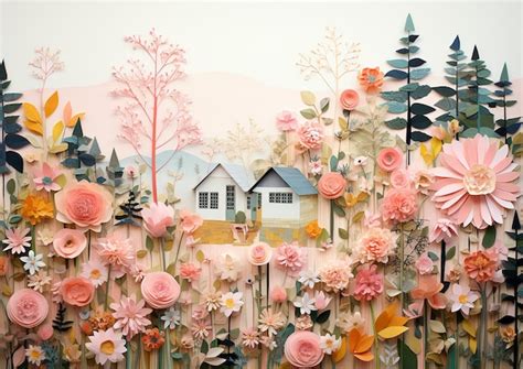 Premium Photo | Collage of Homestead with Surrounding Flora