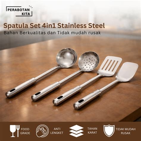 jual spatula set stainless    sodet stainless sutil set isi  set