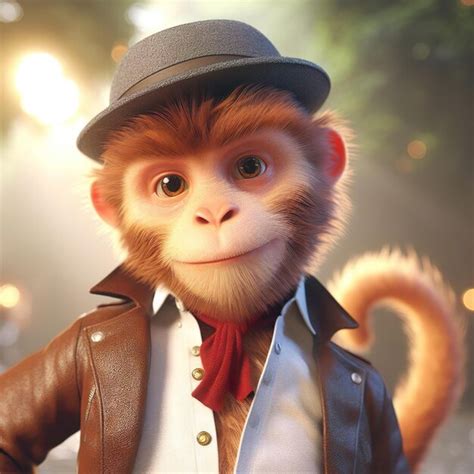 premium photo monkey character realistic photo image