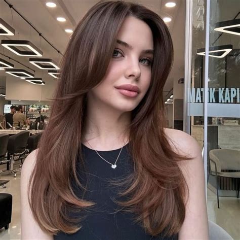 curtain bangs ideas  straight hair   effortlessly chic