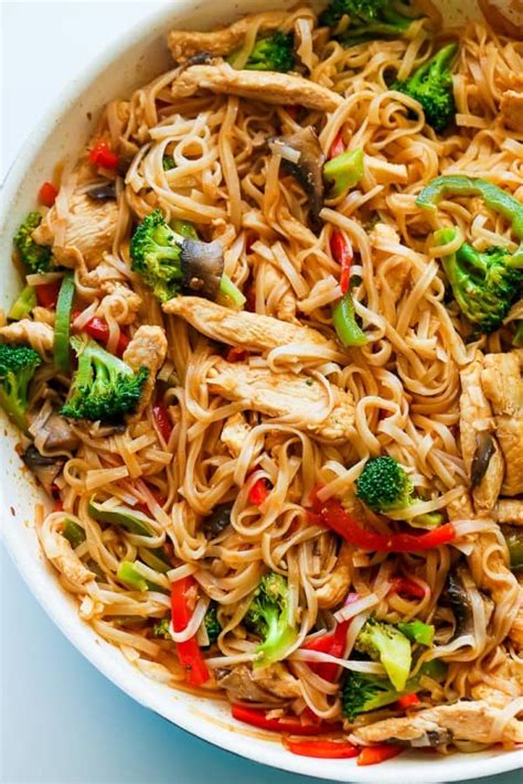 chicken stir fry  rice noodles  minute meal