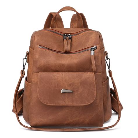 Leather Backpack Purse for Women Fashion Multipurpose Design Handbag