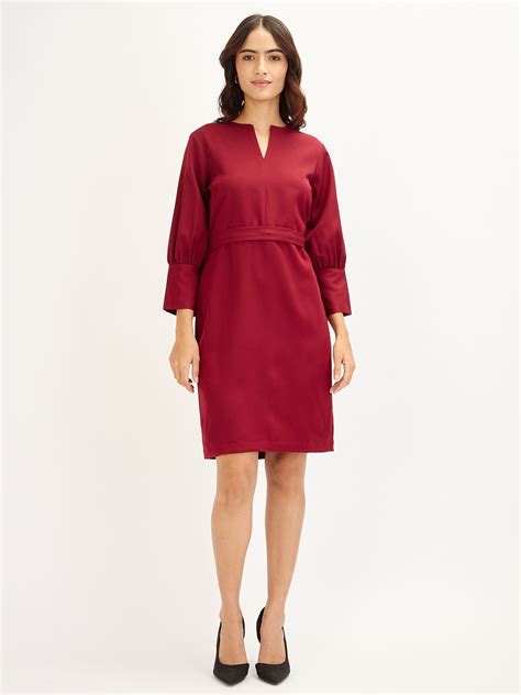 Buy Cardamom-Maroon Sheath Dress - Maroon color | Dresses For Women