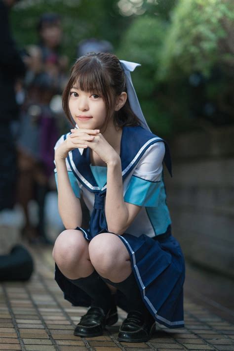 久遠もゆか #制服 #ポニーテール School Girl Japan, School Girl Dress, Japan Girl
