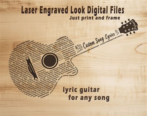 Laser Engraved Look Lyric Guitar | Laser Burn Song Lyrics | Lyric