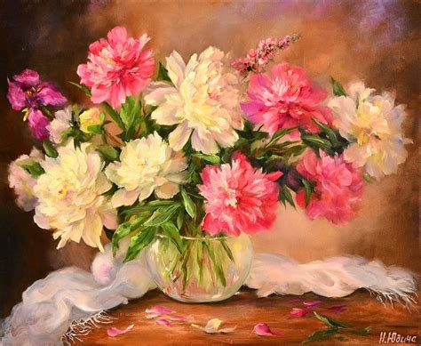 Natalia Yudina (1978) - Still life - Peonies - Catawiki