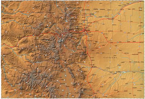 large detailed map  colorado  cities  roads vrogueco
