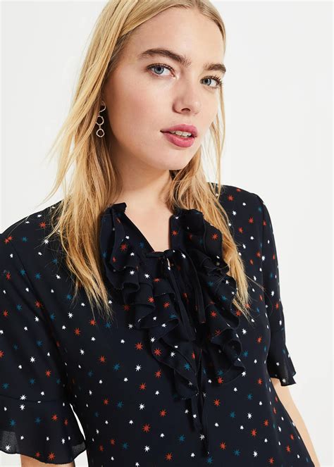 Sarah Star Frill Dress | Phase Eight UK