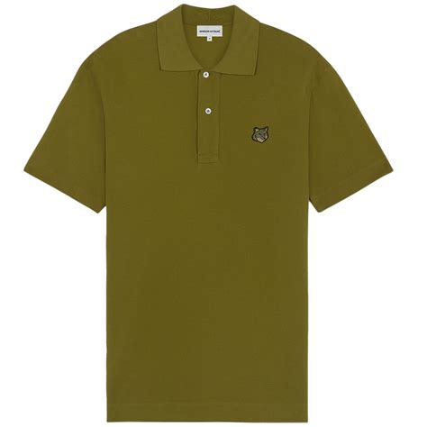 Maison Kitsune Bold Fox Head Patch Polo - Khaki - MM00210KJ