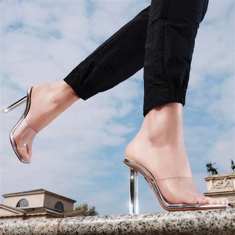 leg lengthening mirror plexi pumps trendy heels heels  ankle boots