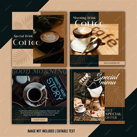 Premium PSD | Coffee ads with Coffee Social media poster template