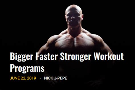 Bigger Faster Stronger Workout Programs - Plan | Cult | Dedication