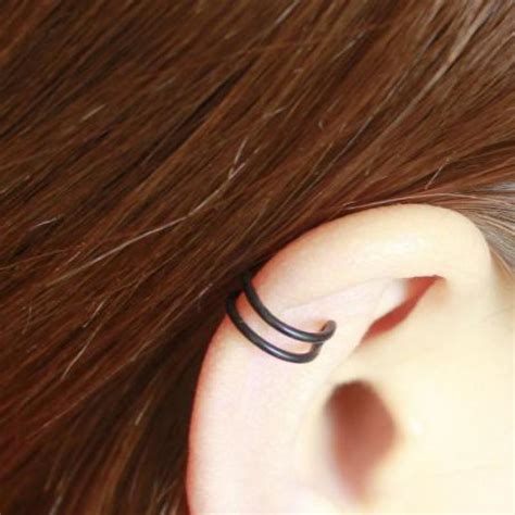 piece tiny double wrap ear cuff  piercing small upper punk ear clip