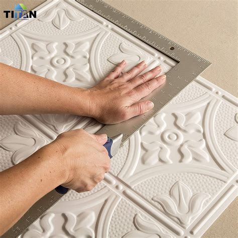 Glue on Ceiling Tiles Black Drop in PVC Ceiling 2X2 Tiles Decorative