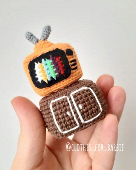 Телевизор с тумбой для кукольного домика - Рукотворница | Crochet ...