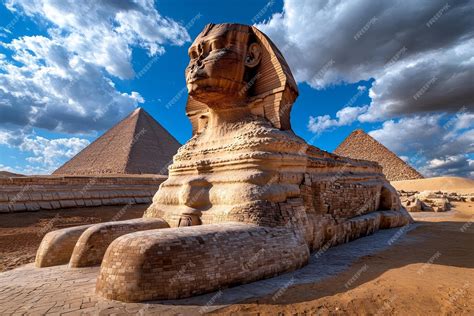 Monumento Famoso No Egito - Magnífico panorama da Grande Esfinge de Giza, no Egito, estátua ...