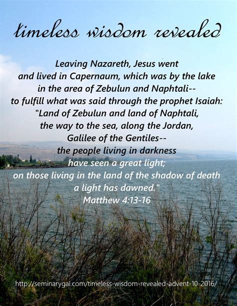 Timeless Wisdom Revealed (Advent 10, 2016) – Seminary Gal
