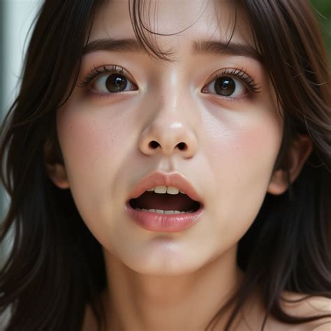 closeup  asian woman surprised face seaart ai