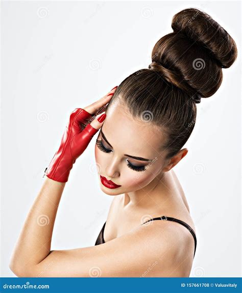 Beautiful Sensual Woman with Glamour Makeup Stock Photo - Image of lady ...