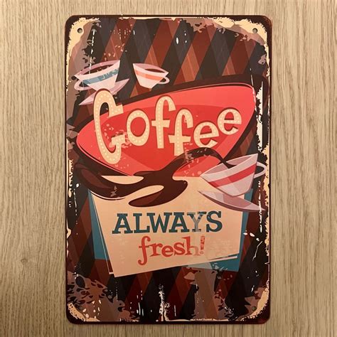 Табличка металлическая интерьерная для кофейни и дома Coffee Кофе, 30 ...