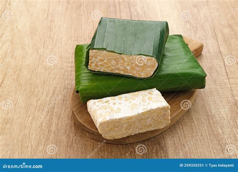 raw tempeh tempeh  tempe indonesian traditional food stock image