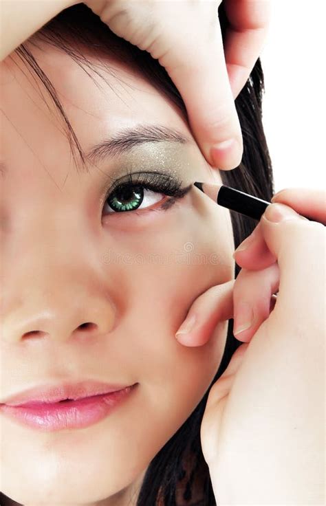 stock image image  makeup attractive girl