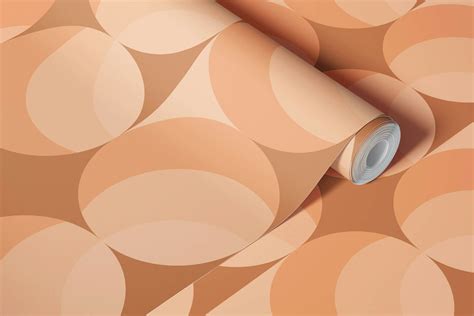 Retro Mid Century Peach Wallpaper | happywall.com