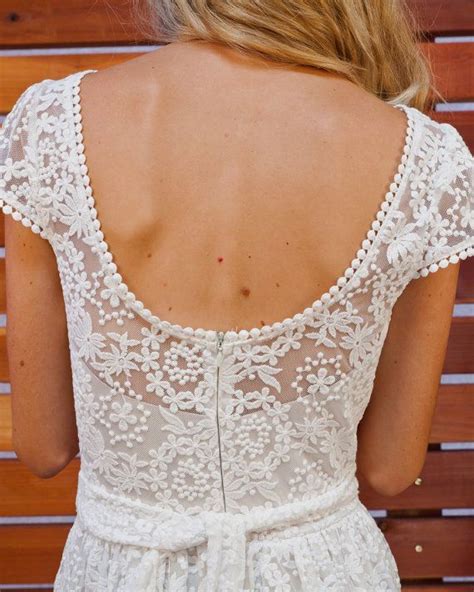 Coco Embroidered Lace Bohemian Wedding Dress with Pockets