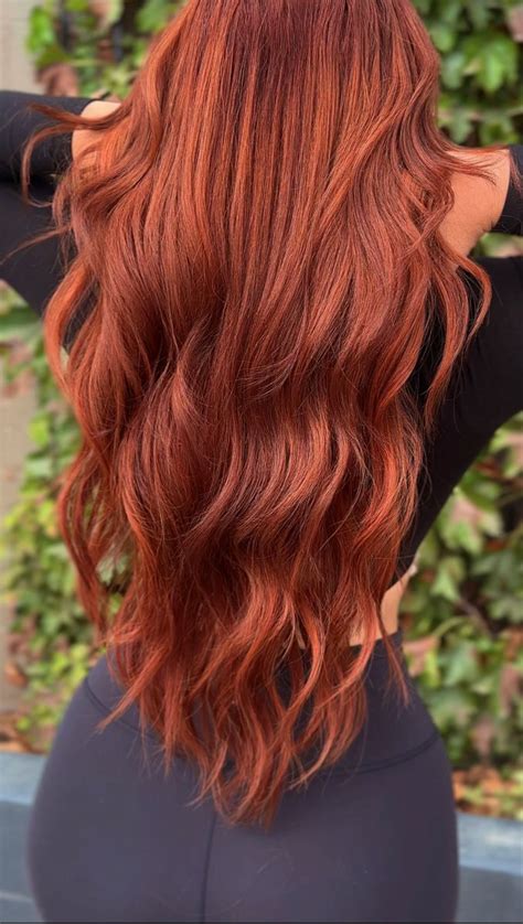 long copper hair   red balayage hair medium red hair copper