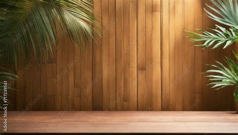 wooden tabletop  tropical paper texture walltemplate mock
