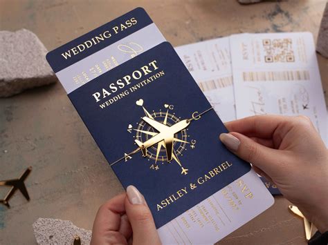 passport invitation wedding