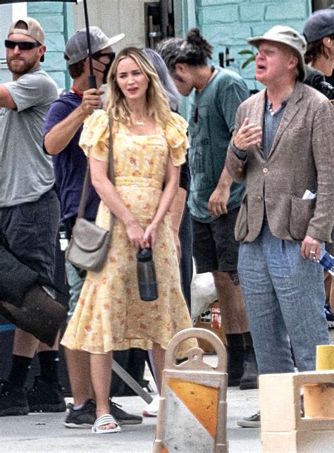 Emily Blunt - "Pain Hustlers" Filming Set in Savannah 08/24/2022