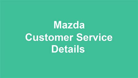 mazda customer service mazda customer service number