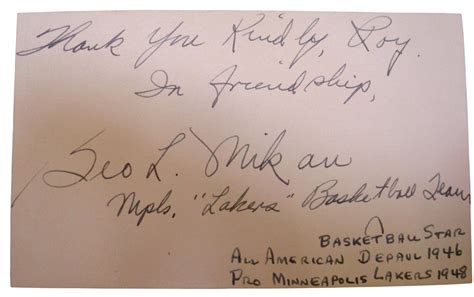 Basketball - George Mikan - Images | PSA AutographFacts℠