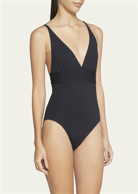 Eres Larcin Deep V Triangle One-Piece Swimsuit - Bergdorf Goodman
